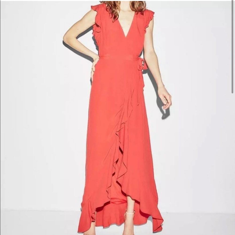 Express Ruffle Wrap Maxi Dress - XXS Petite